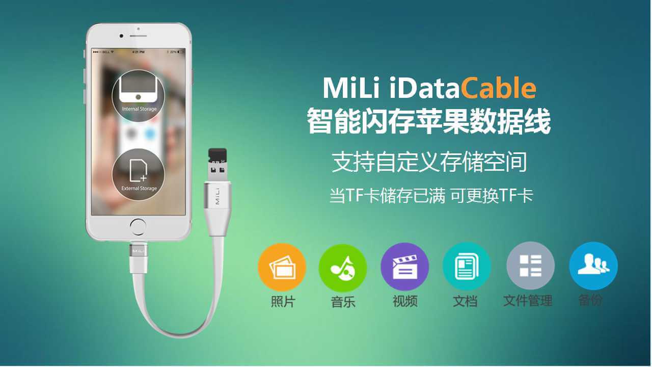 iData Cable智能閃存蘋(píng)果充電線